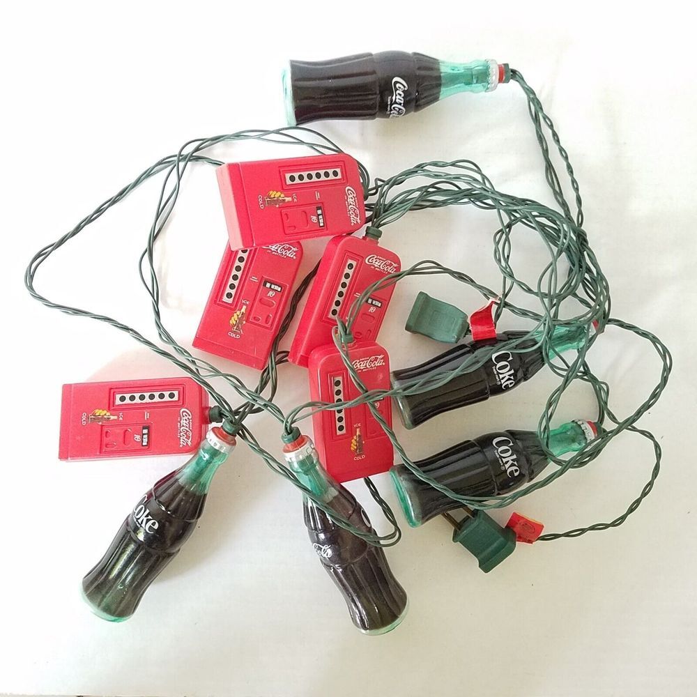 Coca Cola Bottles Vending‎ Machine String Christmas Lights 5 bottles, 5 machines